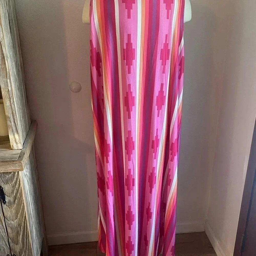 Southern stitch kimono vest Aztec western boho new with tags size s-m flowy pink - Picture 4 of 4